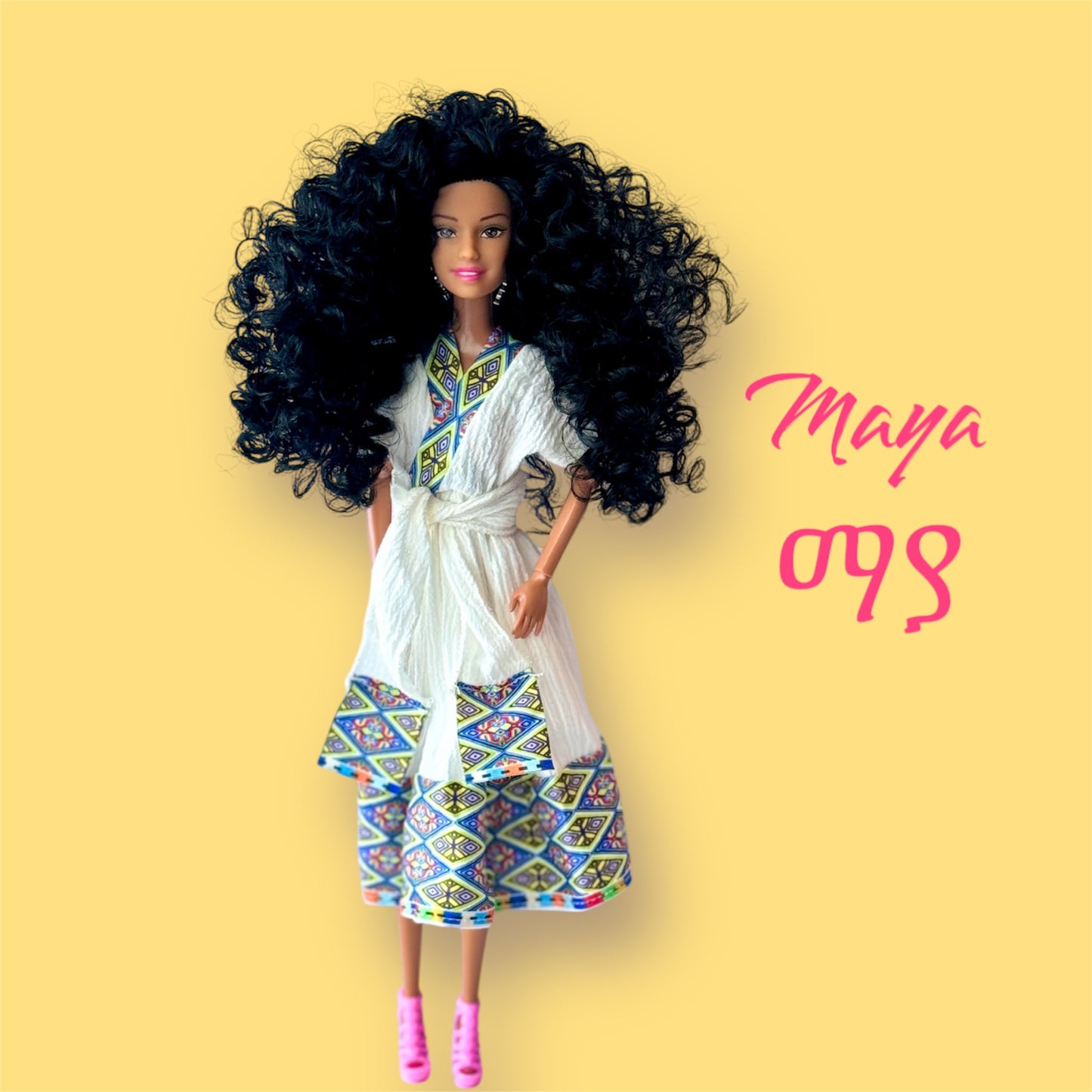 Maya (ማያ) in Colorful Dress