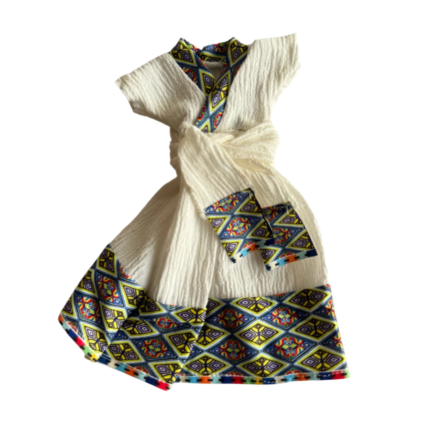 Traditional Vibrant Habesha Doll Dress with Scarf- A Celebration of Culture and Color